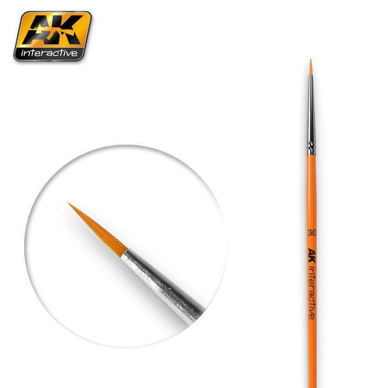 AK INTERACTIVE PAINT BRUSH – ROUND BRUSH 3/0 SYNTHETIC