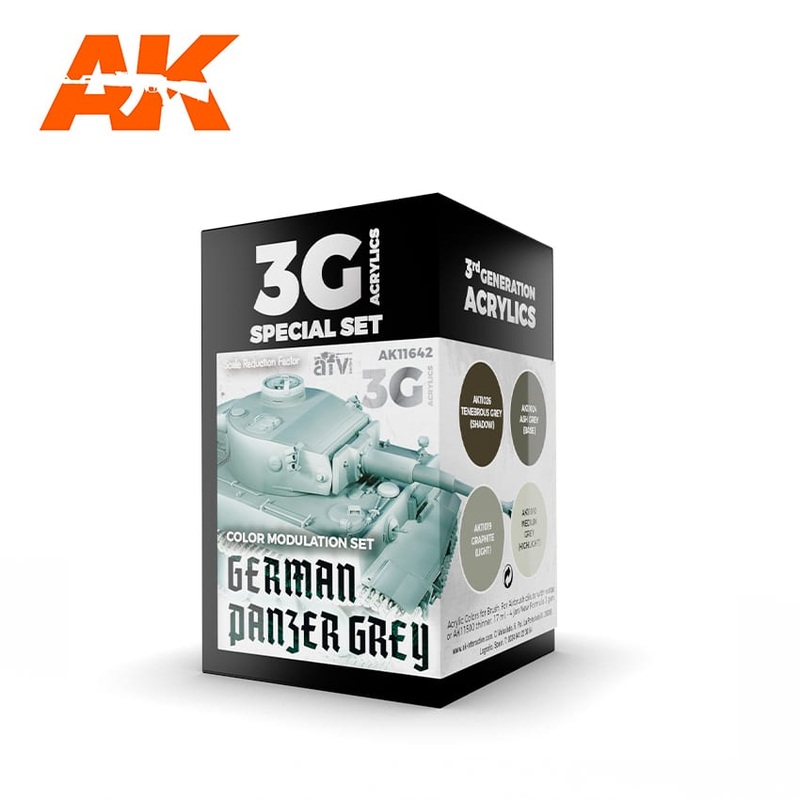 AK Interactive GEN 3 – GERMAN PANZER GREY MOD 3G PAINT SET