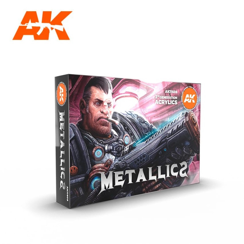 AK Interactive GEN 3 – METALLICS PAINT SET