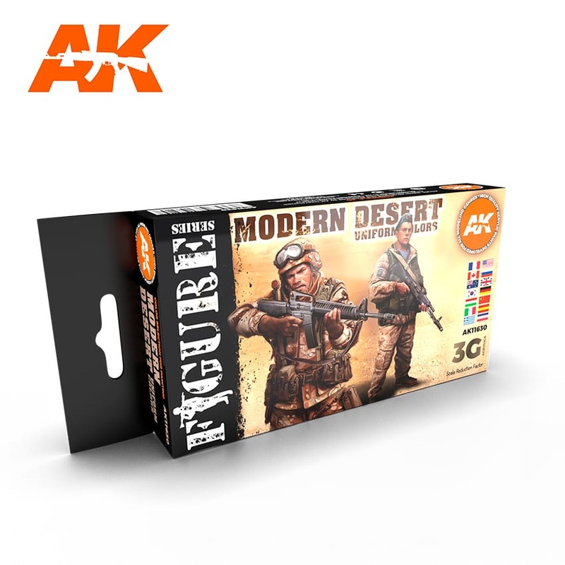 AK Interactive GEN 3 – MODERN DESERT UNIFORM COLORS 3G PAINT SET