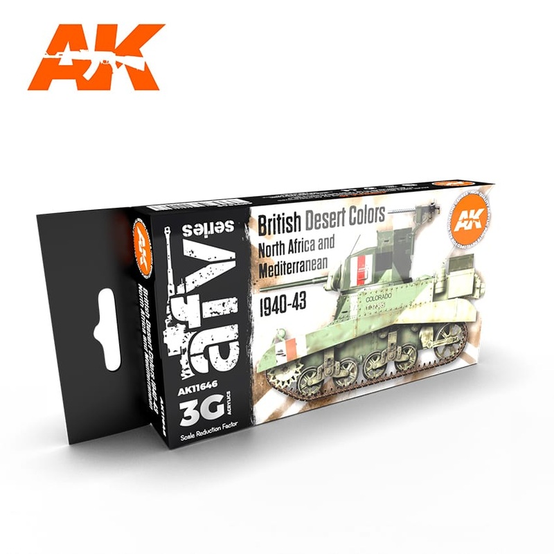AK Interactive GEN 3 – WW2 BRITISH DESERT COLOURS 3G PAINT SET