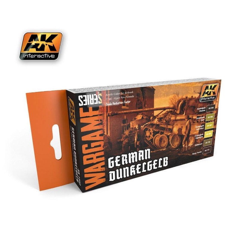 AK WARGAME PAINT GERMAN DUNKELGELB COLORS SET