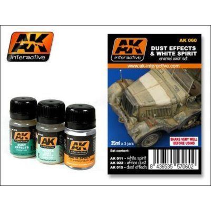 AK WEATHERING DUST EFFECTS AND WHITE SPIRIT SET