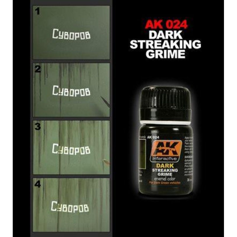 AK WEATHERING STREAKING GRIME FOR DARK VEHICLES