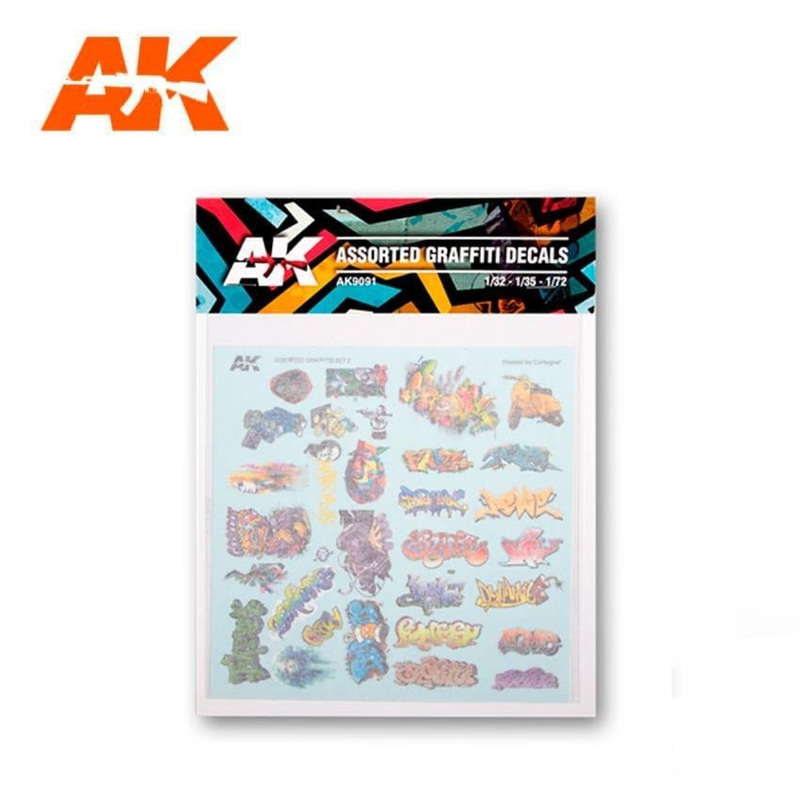 ASSORTED GRAFFITI A5 DECAL SHEET Can be used from 1/32 to 1/48.