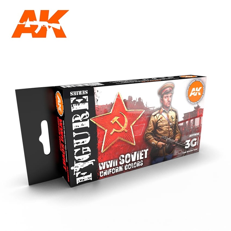 AK Interactive GEN 3 – SOVIET WWII UNIFORM COLORS 3G PAINT SET