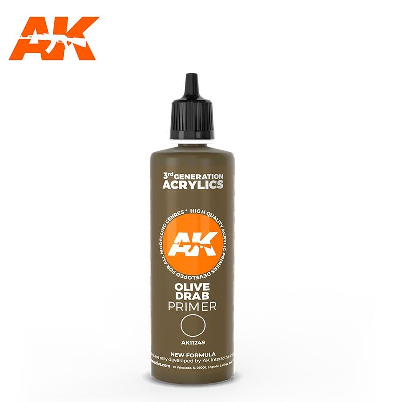 AK Interactive Gen3 – OLIVE DRAB SURFACE PRIMER 100ML.