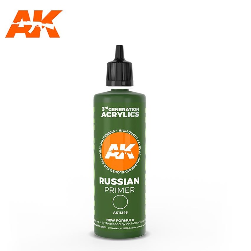 AK Interactive Gen3 – RUSSIAN GREEN SURFACE PRIMER 100ML.