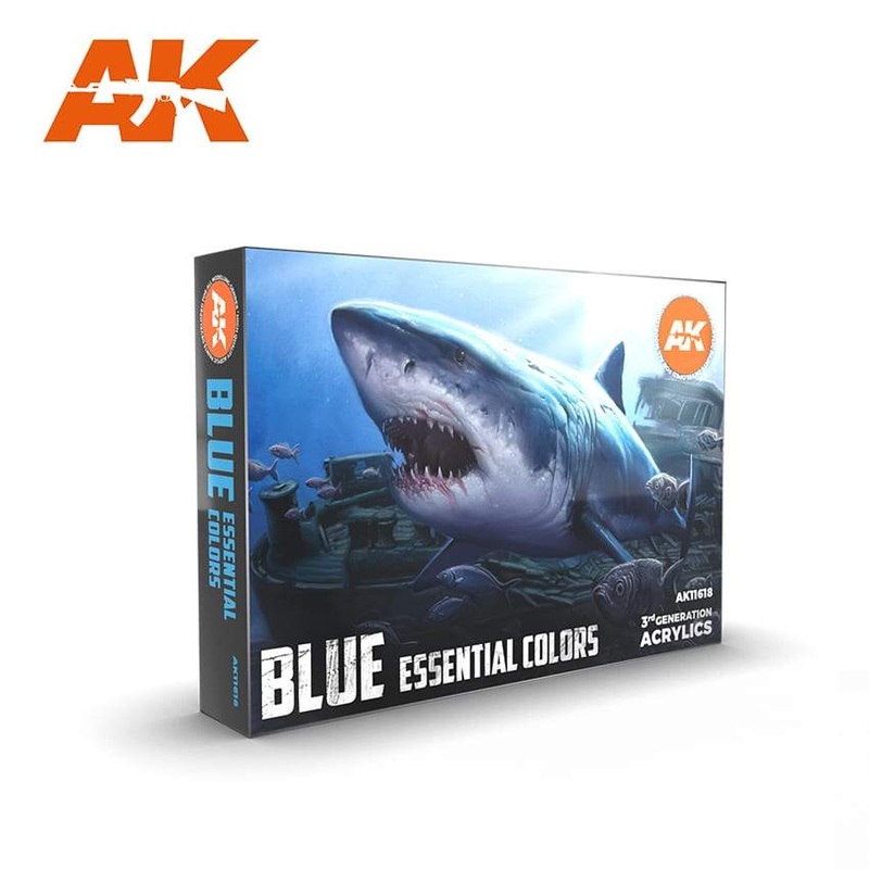 AK Interactive paint set Blue ESSENTIAL COLORS 3GEN SET