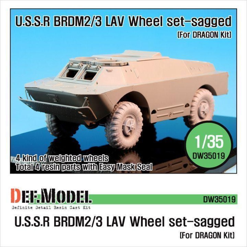 BRDM-2/3 LAV Sagged Wheel set (for Dragon 1/35)