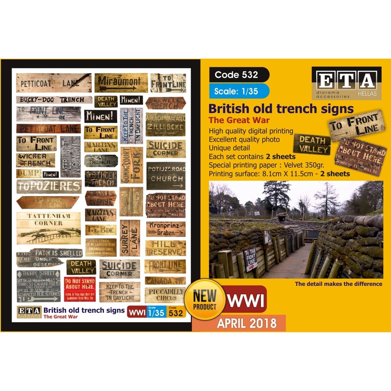 British old trench signs suitable for 1/35 scale