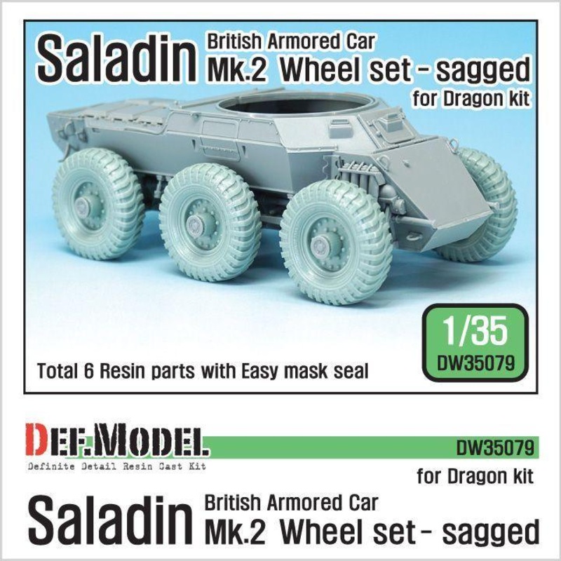 British Saladin MK.II Sagged Wheel set for Dragon 1/35)