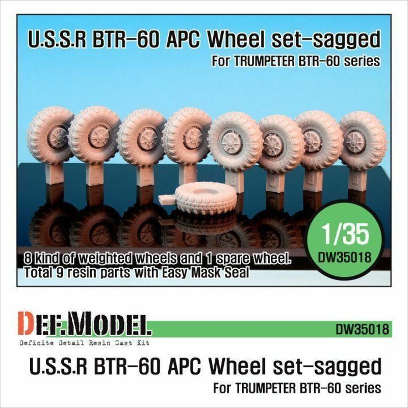 BTR-60 APC Sagged Wheel set (for Trumpeter 1/35)