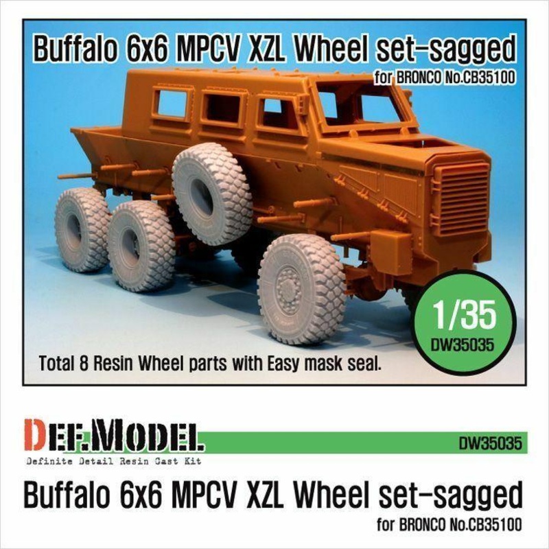 Buffalo 6×6 MPCV Mich. XZL Sagged Wheel set(for Bronco 1/35)