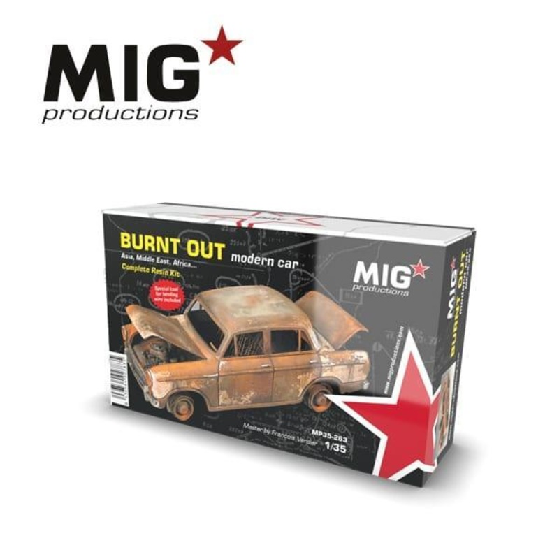 BURNT OUT MODERN CAR 1/35 scale resin model kit