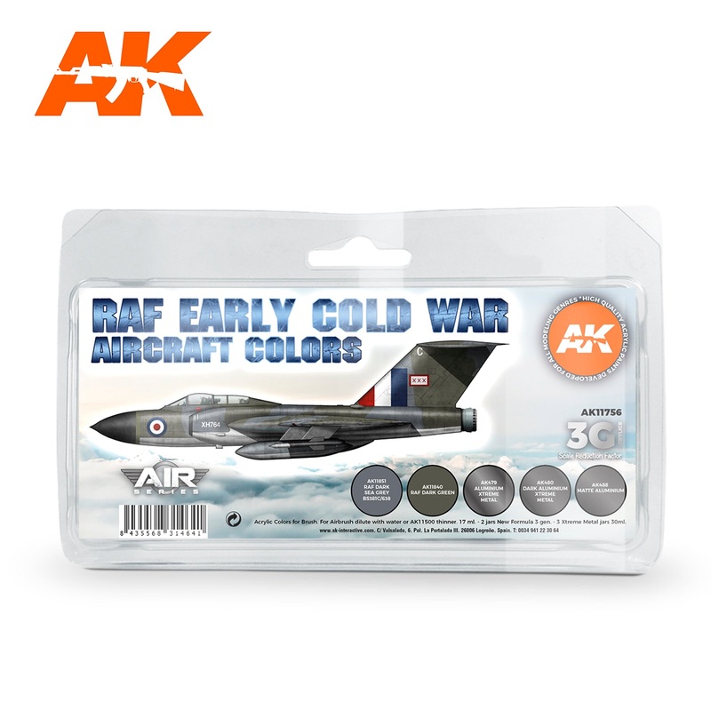 AK Interactive 3G Air Series – Early Cold War RAF Aircraft Colors SET 3G