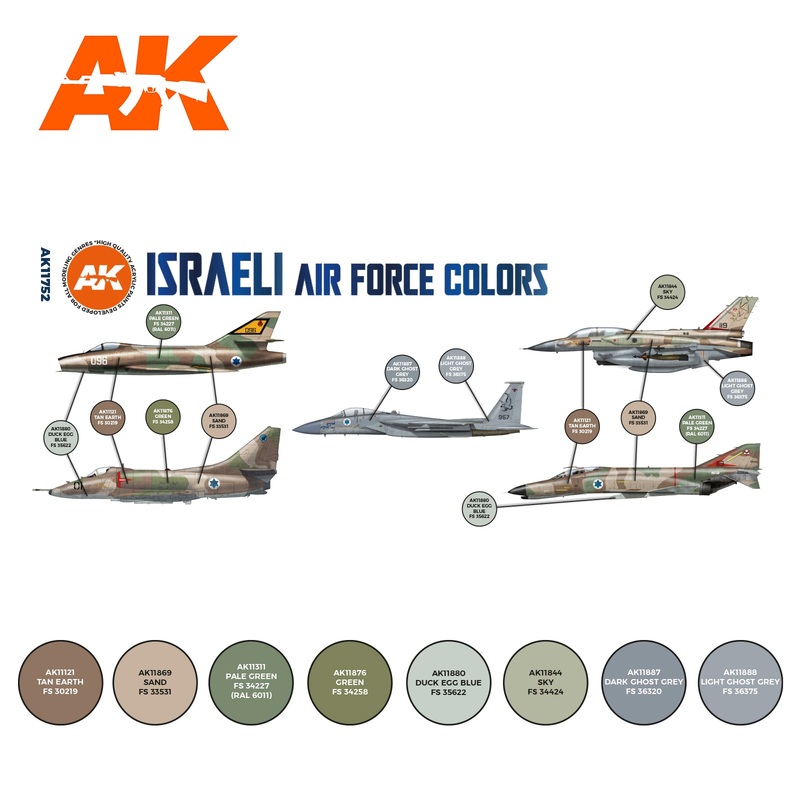 AK Interactive 3G Air Series – Israeli Air Force Colors SET 3G
