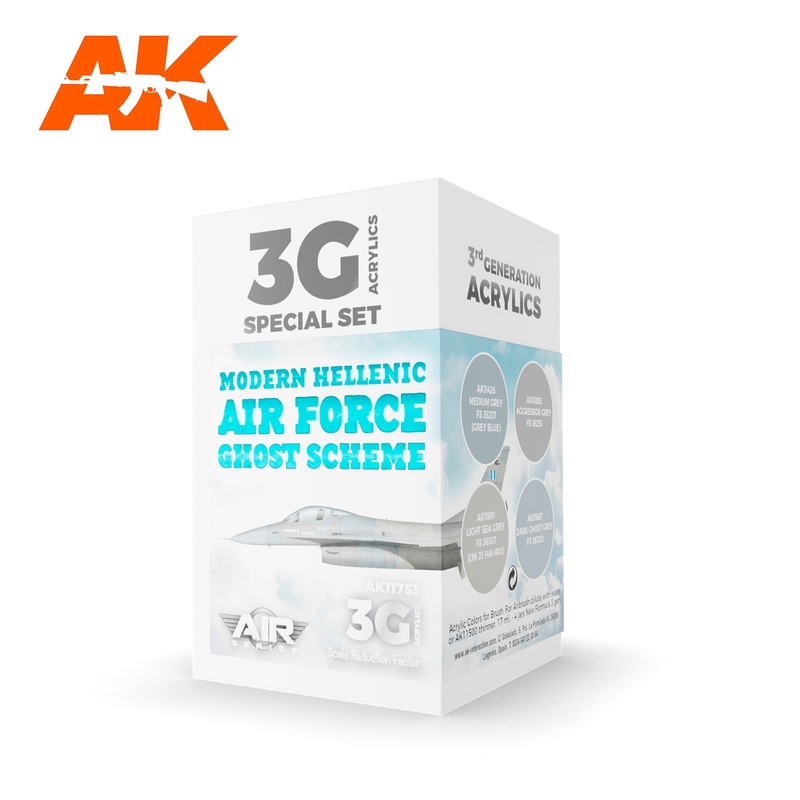 AK Interactive 3G Air Series – Modern Hellenic Air Force Ghost Scheme SET 3G
