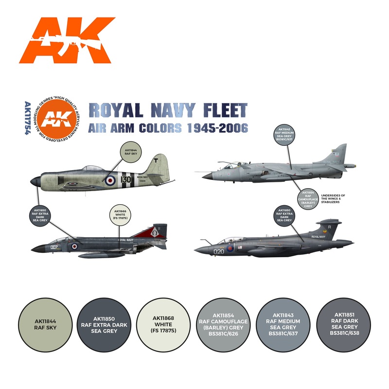AK Interactive 3G Air Series – RN Fleet Air Arm Aircraft Colors 1945-2010 SET 3G