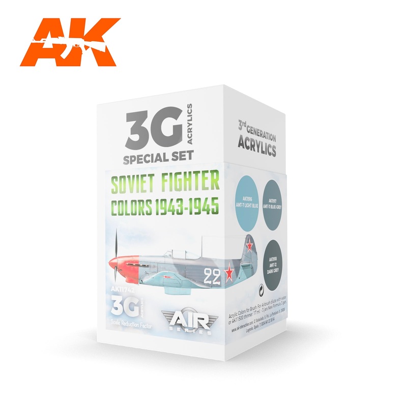 AK Interactive 3G Air Series – Soviet Fighter Colors 1943-1945 SET 3G