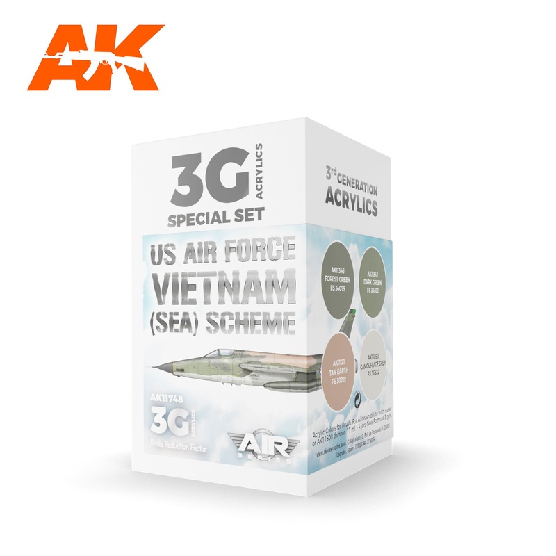 AK Interactive 3G Air Series – US Air Force VIETNAM (SEA) Scheme SET 3G
