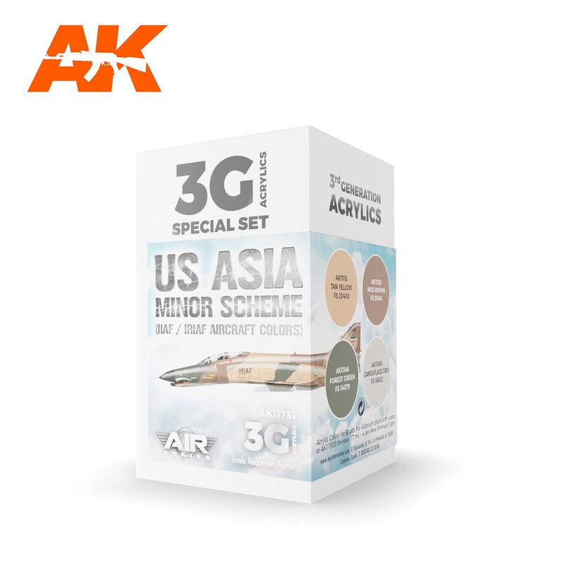 AK Interactive 3G Air Series – US Asia Minor Scheme (IIAF/IRIAF Aircraft) SET 3G