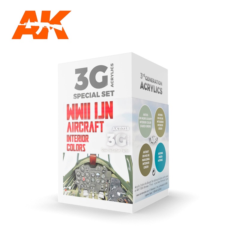 AK Interactive 3G Air Series – WWII IJN Aircraft Interior Colors SET 3G
