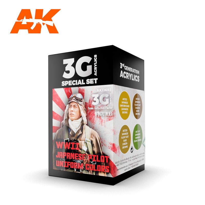AK Interactive 3G Air Series – WWII JAPAN UNIFORM COLORS AIR 3G