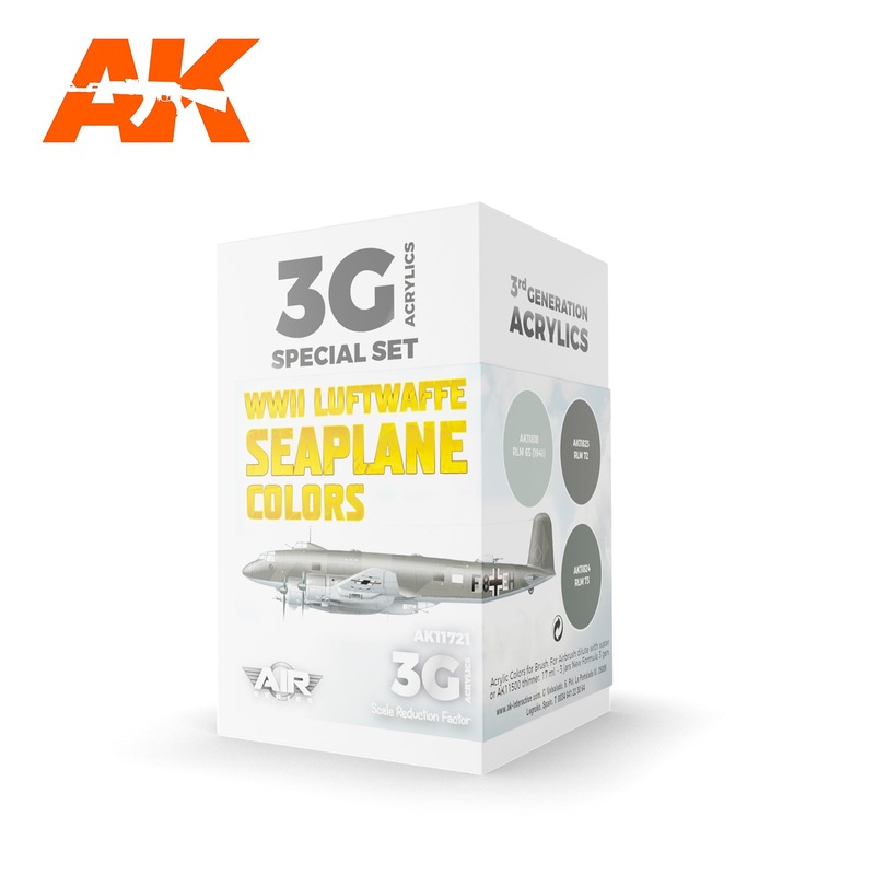 AK Interactive 3G Air Series – WWII Luftwaffe Seaplane Colors SET 3G