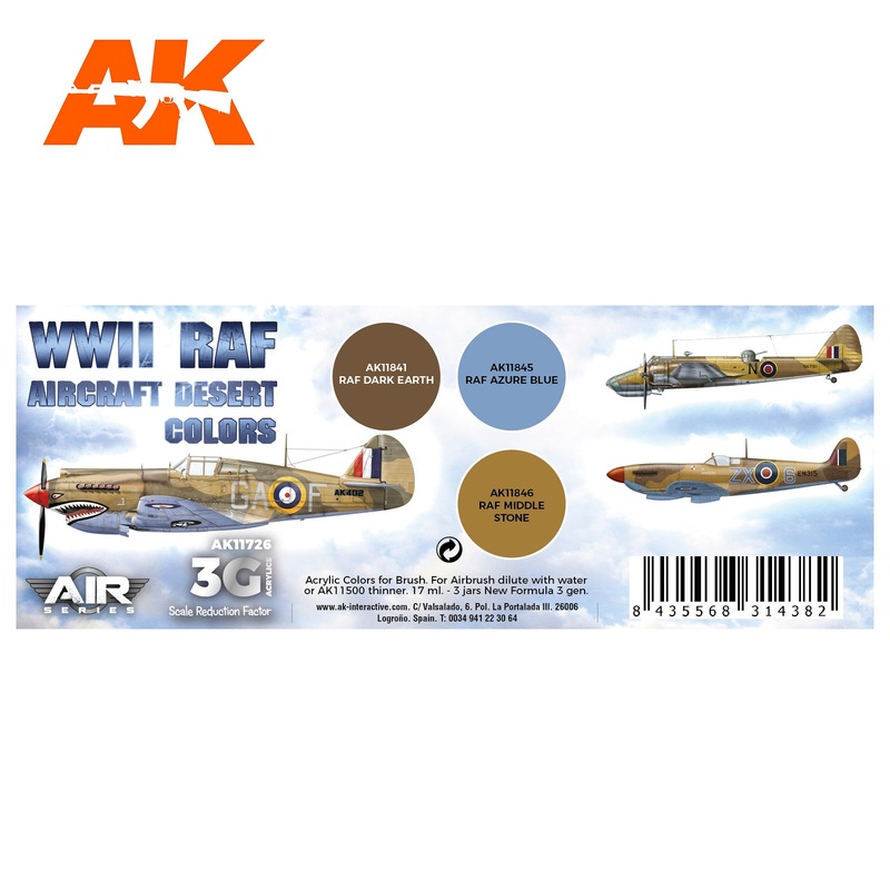 AK Interactive 3G Air Series – WWII RAF Aircraft Desert Colors SET 3G