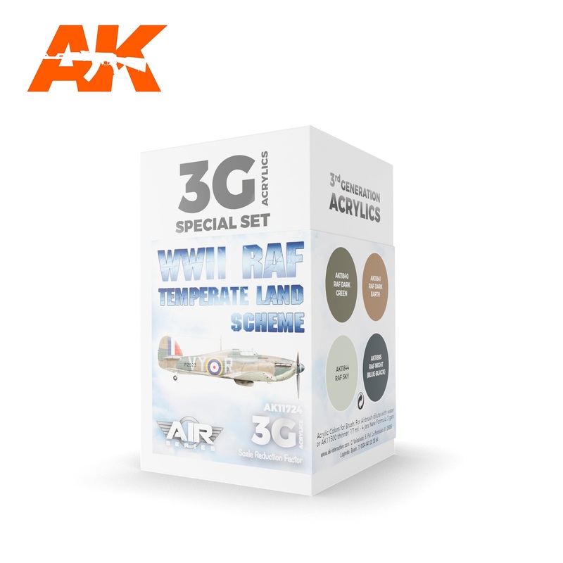 AK Interactive 3G Air Series – WWII RAF Temperate Land Scheme SET 3G