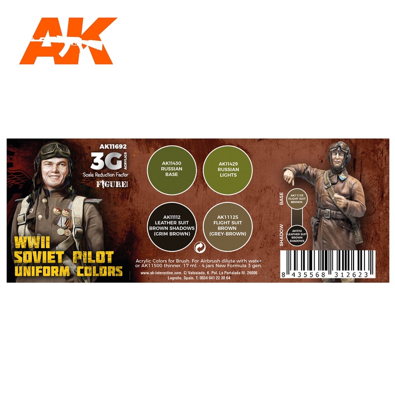 AK Interactive 3G Air Series – WWII SOVIET UNIFORM COLORS 3G