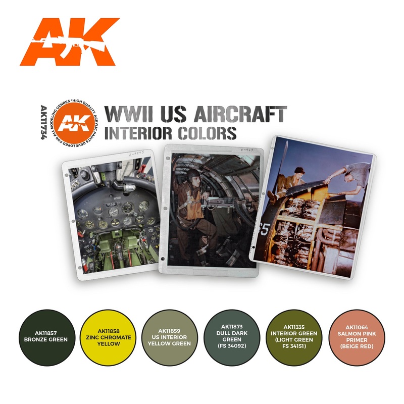 AK Interactive 3G Air Series – WWII US Aircraft Interior Colors SET 3G