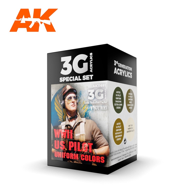 AK Interactive 3G Air Series – WWII US UNIFORM COLORS 3G