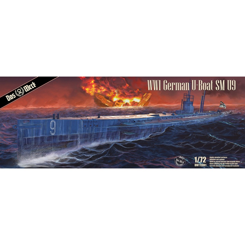 Das Werk 1:72 WWI U-Boat SM U-9 Model Kit DW72001