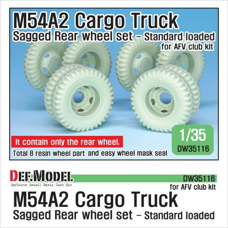 DEF models 1/35 scale US M54A2 Cargo Truck Sagged Rear wheel set – Standard loaded (for AFV Club 1/35)