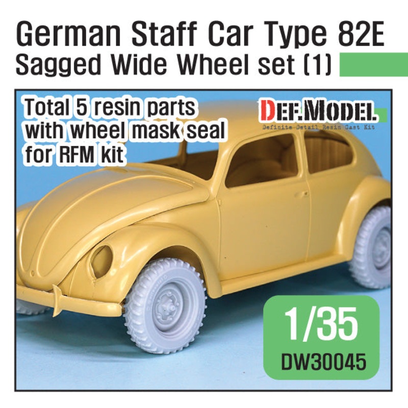 DEF models 1/35 scale WW2 German Staff Car Type 82E  Wheel set 01-Wide(contienetal) ( for RFM 1/35)