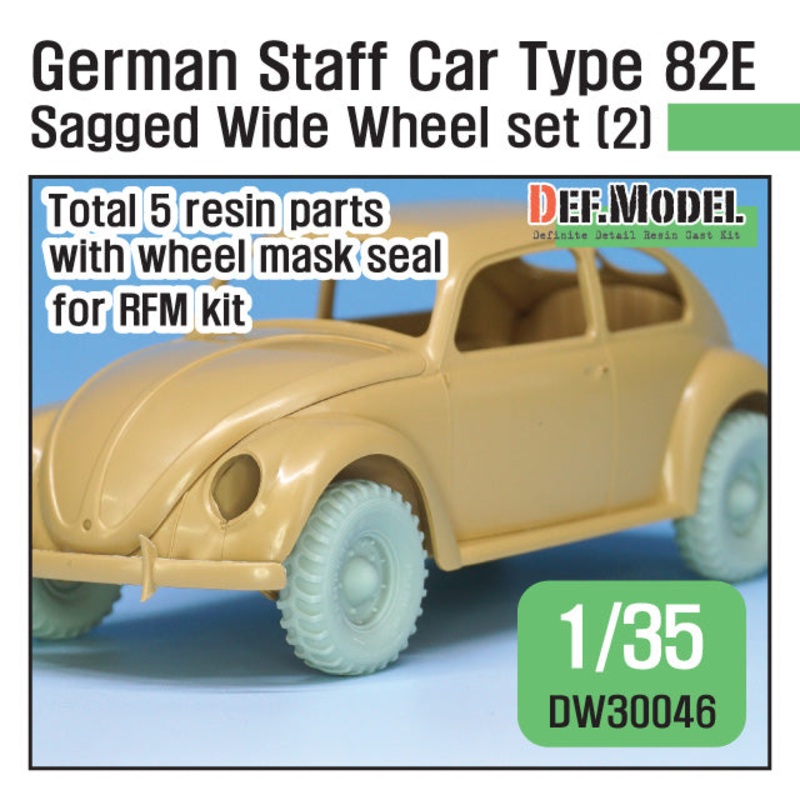 DEF models 1/35 scale WW2 German Staff Car Type 82E  Wheel set 02-Wide(Semperit) ( for RFM 1/35)