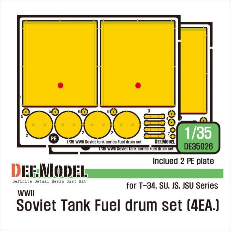 DEF models 1/35 scale WWII Soviet Tank series Fuel drum set (4EA) (for 1/35 kit)