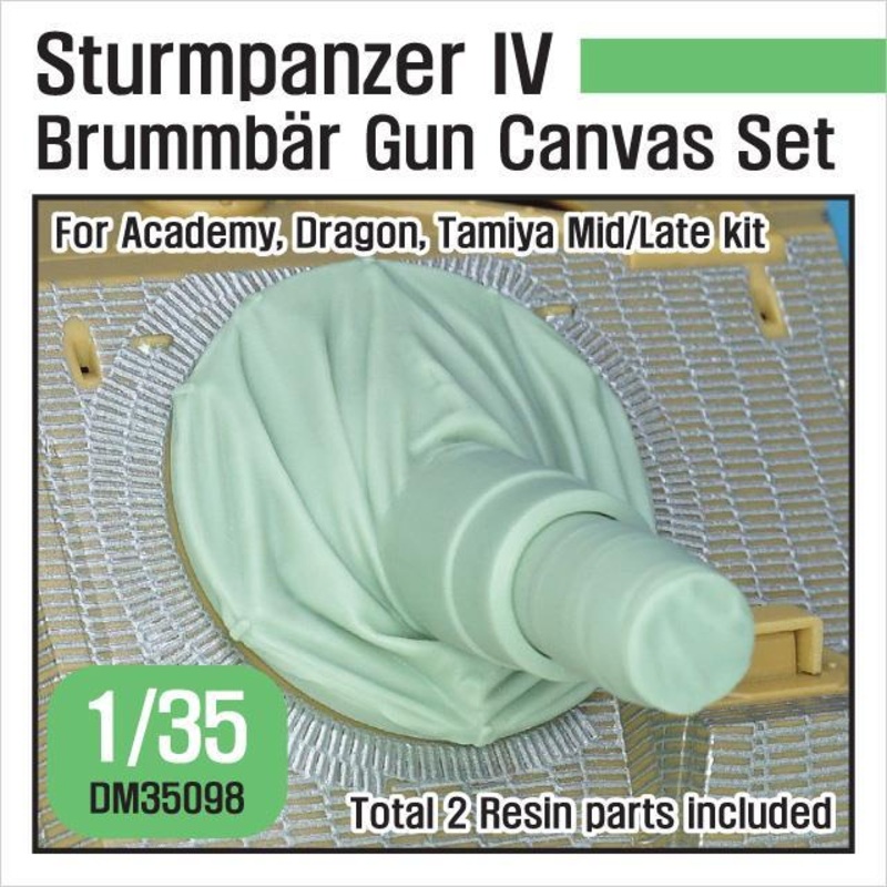 DEF models 1/35 scaleGerman Sturmpanzer IV Brummbar Mid/Late Main Gun canvas cover  set