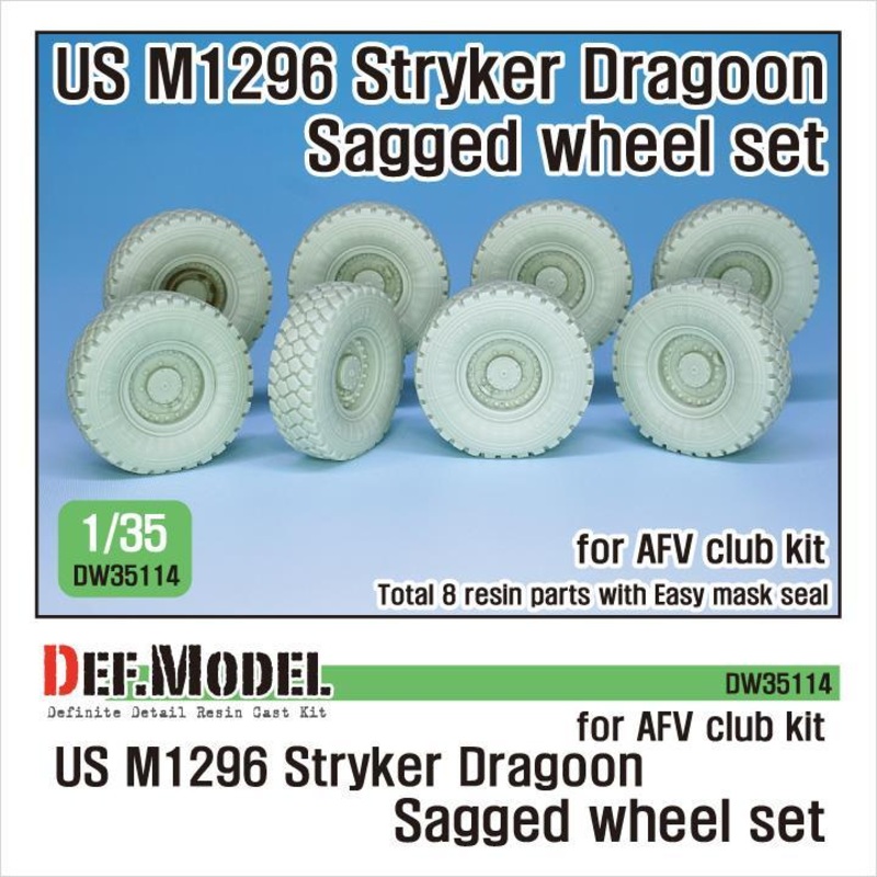 DEF models 1/35 scaleUS M1296 Stryker Dragoon Sagged wheel set (for AFV Club 1/35)