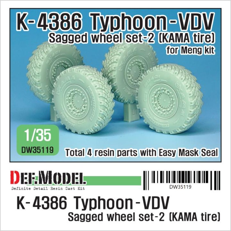 DEF models Russian K-4386 Typhoon-VDV Sagged wheel set 2- Kama ( for meng 1/35)