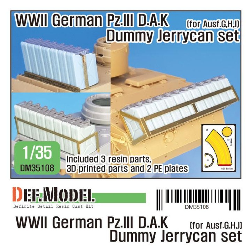 DEF models WW2 German PZ.III D.A.K Jerrycan Dummy set (for PZ.III tank 1/35)