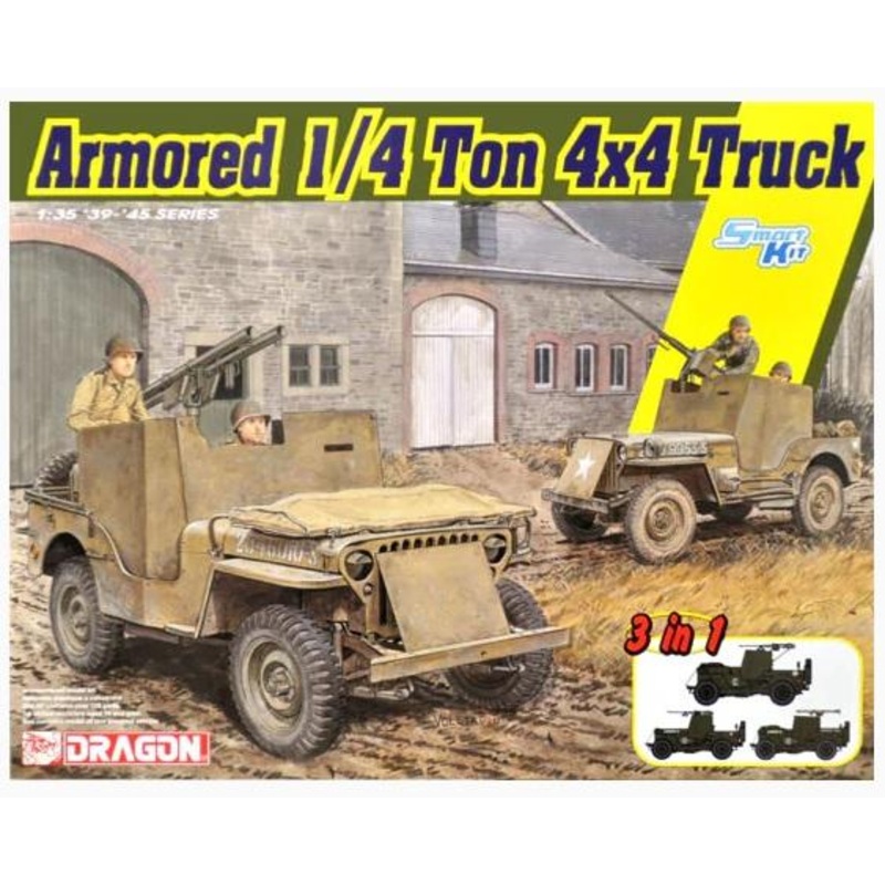 Dragon 1/35 ARMORED 1/4 TON 4X4 TRUCK W/.50 CAL MACHINE GUN (3 IN 1)