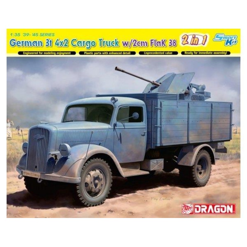 Dragon 1/35 scale GERMAN 3T 4X2 TRUCK W/2CM FLAK
