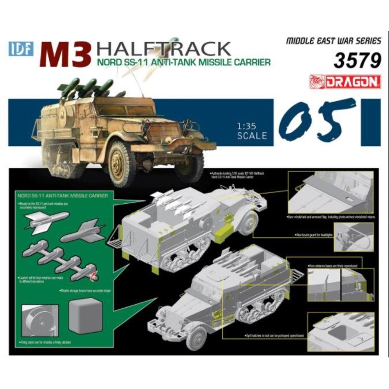 Dragon 1/35 scale IDF M3 HALFTRACK NORD SS.11 ANTI TANK MISSILE CARRIER
