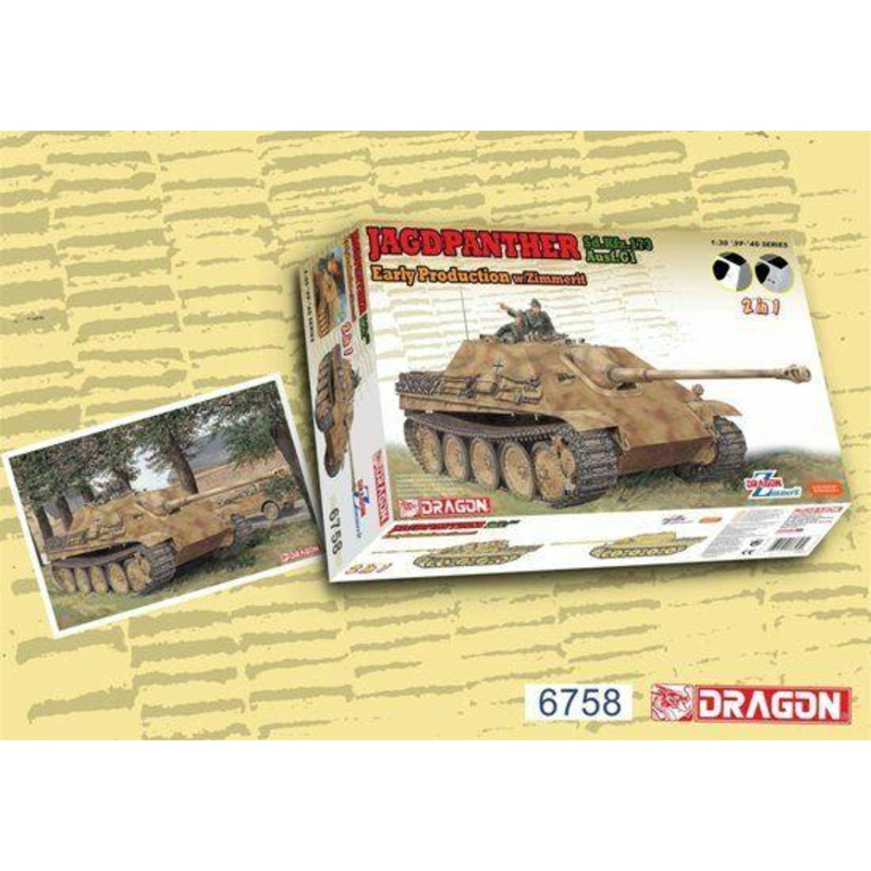 Dragon 1/35 scale JAGDPANTHER EARLY 2 IN 1 with or without Zimmerit (2 versions incl)