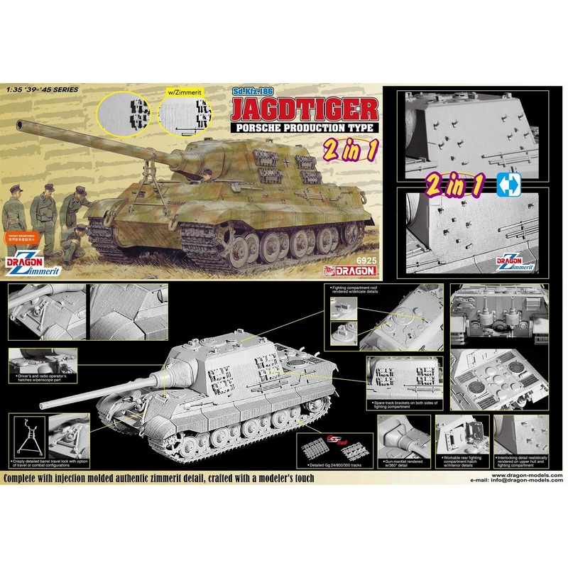 Dragon 1/35 scale Jagdtiger Porsche Production Type   2in1 optional Zimmerit version