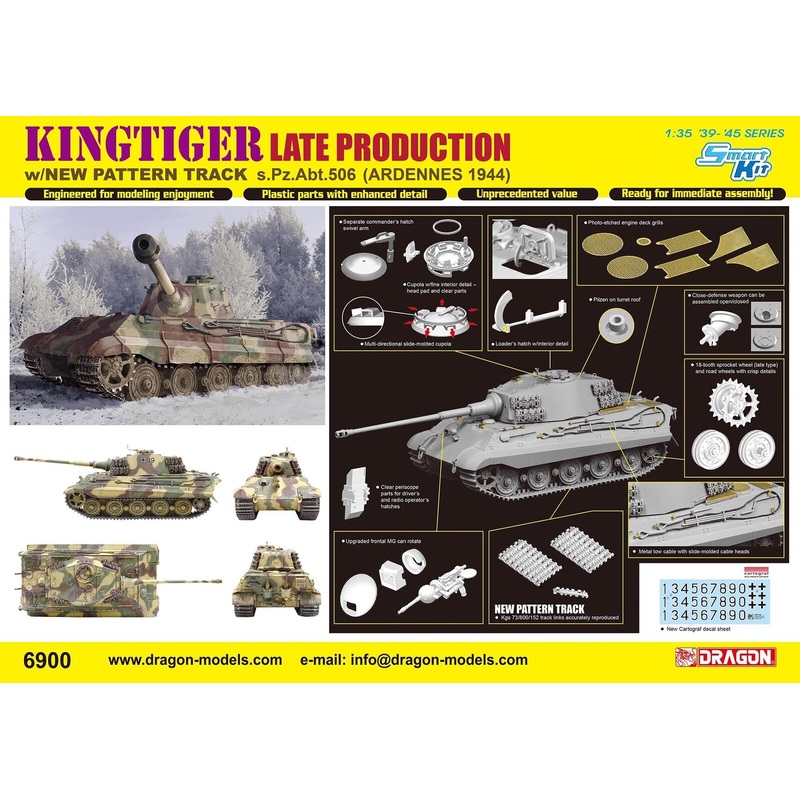 Dragon 1/35 scale KING TIGER LATE PRODUCTION  S.PZ.ABT.506 ARDENNES 44