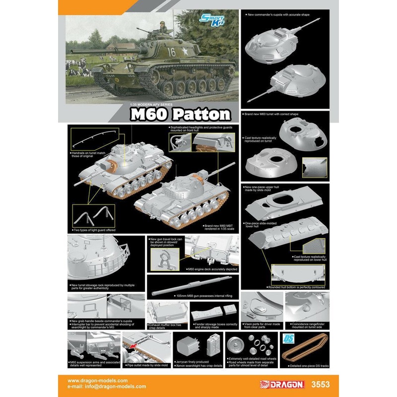 Dragon 1/35 scale M60 PATTON (SMART KIT)